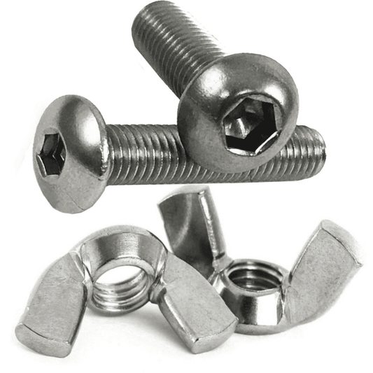 M8 M10 M12 M16 A2 Stainless Steel Button Head Allen Socket Bolts + A2 Wing Nuts