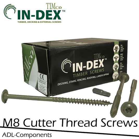 M8 Wafer Head Landscape Wood Timber Fix Screws Sleeper Decking Index Joining