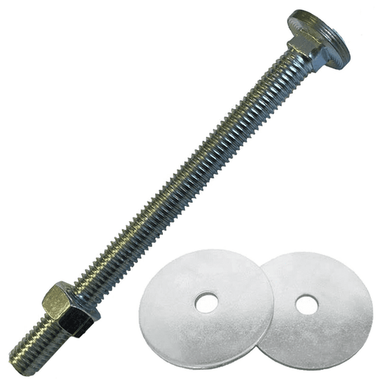 M8X100mm Coach Bolts Cup Square Carriage Screws + Hexagon Nuts + Penny Washers