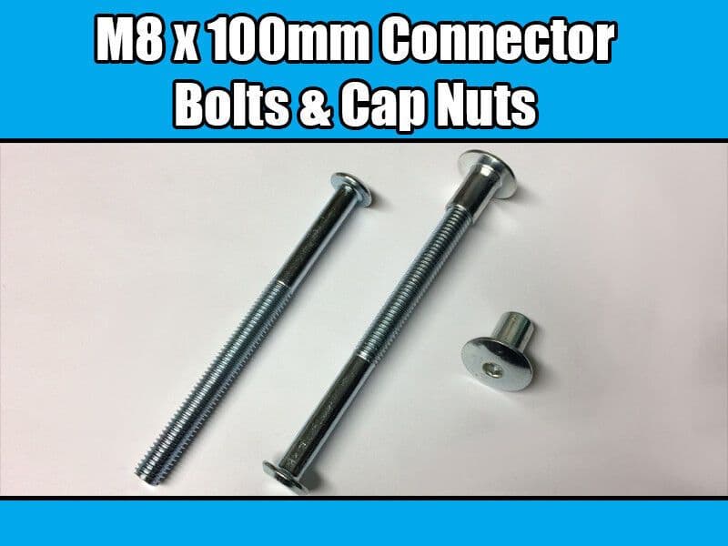 M8X100mm Furniture Connector Bolts & Cap Nuts Allen Key Dome Head Joint Fixing