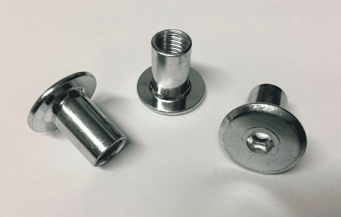 M8X100mm Furniture Connector Bolts & Cap Nuts Allen Key Flat Head Joint Fixing