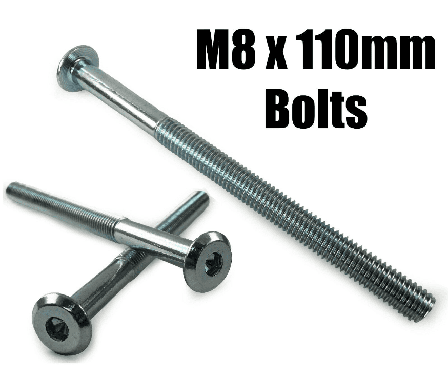 M8X110mm Furniture Connector Bolts Flat Head Joint Fixing Unit Bed Cot Desk