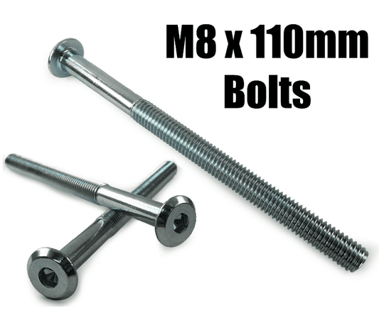 M8X110mm Furniture Connector Bolts Flat Head Joint Fixing Unit Bed Cot Desk