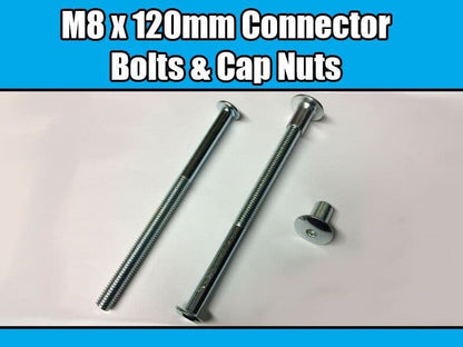M8X120mm Furniture Connector Bolts & Cap Nuts Allen Key Dome Head Joint Fixing