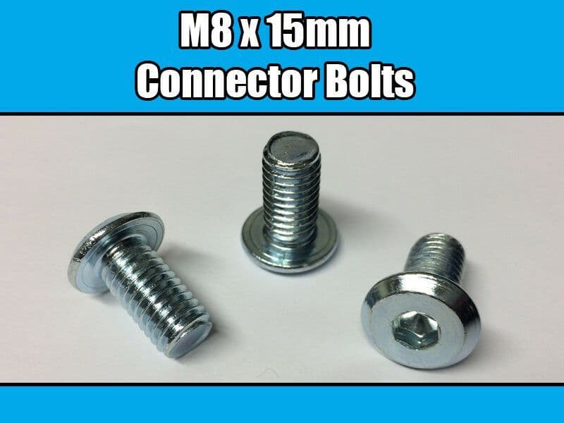 M8X15mm Furniture Connector Bolts Allen Key Flat Head Joint Fixing Unit
