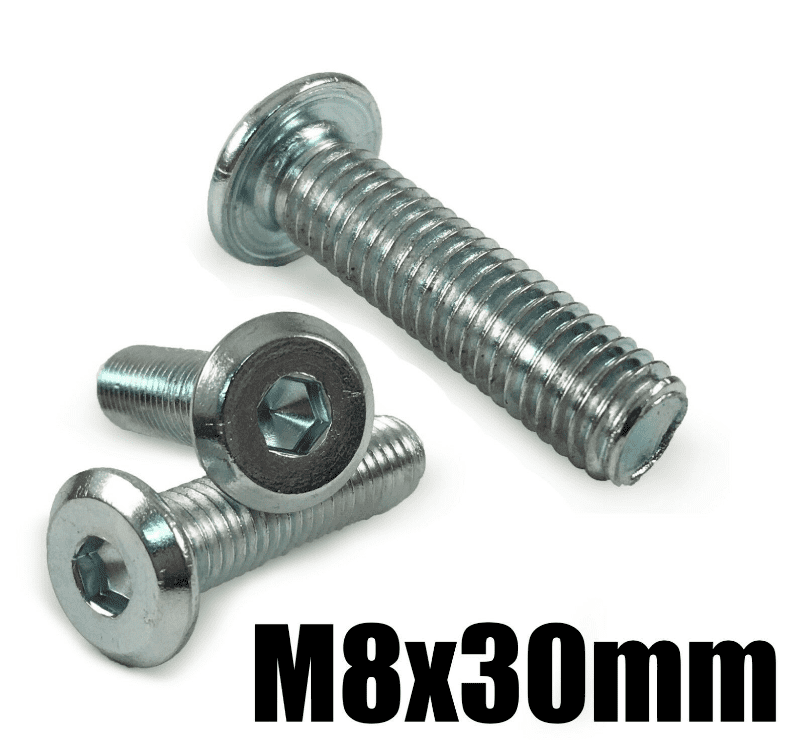 M8X30mm Furniture Connector Bolts Flat Head Joint Fixing Unit Bed Cot Desk
