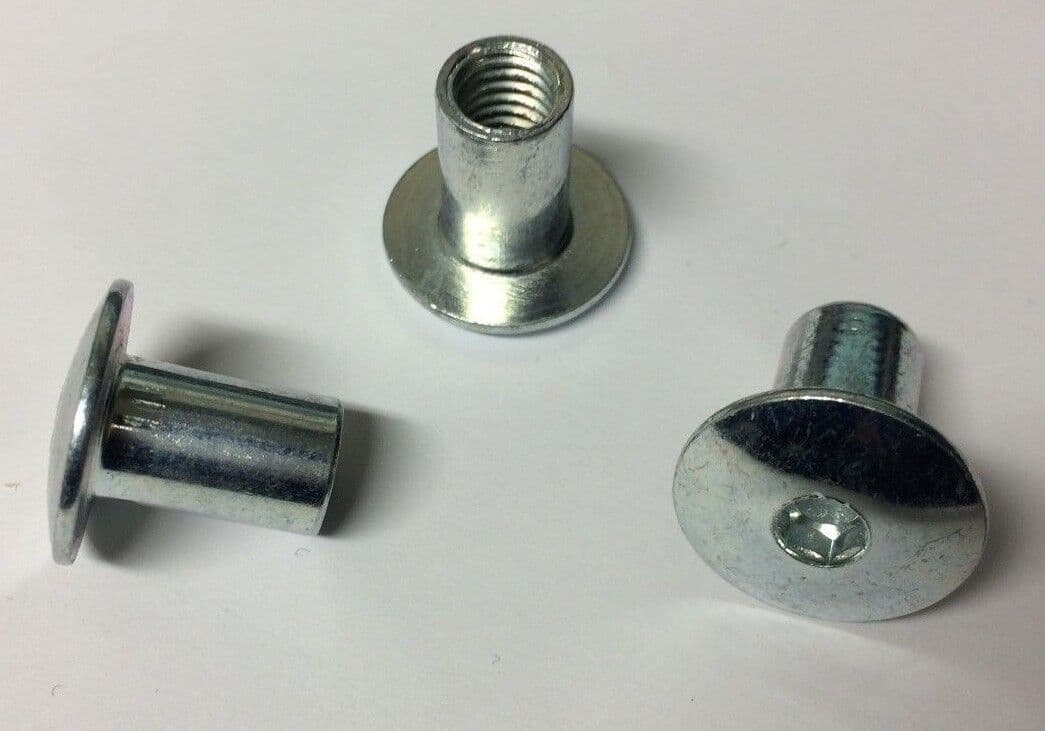 M8X40mm Furniture Connector Bolts & Cap Nuts Allen Key Domed Head Joint Fixing