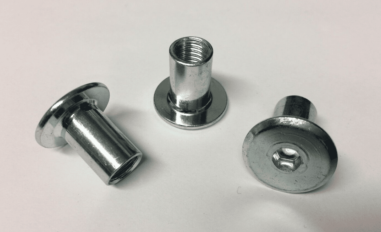 M8X45mm Furniture Connector Bolts & Cap Nuts Allen Key Flat Head Joint Fixing