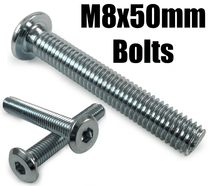 M8X50mm Furniture Connector Bolts Allen Key Flat Head Joint Fixing Unit Bed