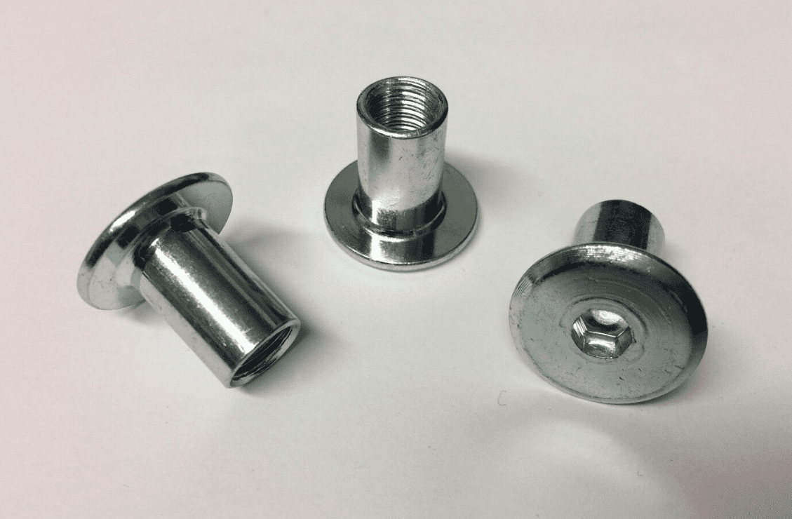 M8X50mm Furniture Connector Bolts & Cap Nuts Allen Key Flat Head Joint Fixing