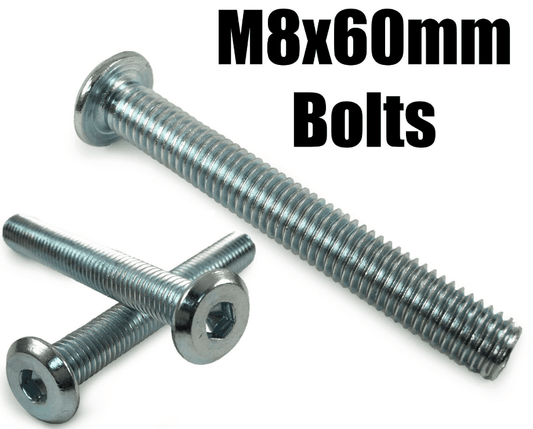 M8X60mm Furniture Connector Bolts Allen Key Flat Head Joint Fixing Unit Bed