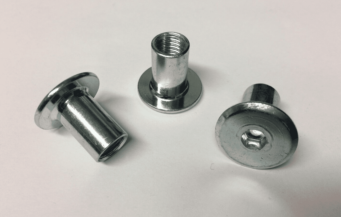 M8X60mm Furniture Connector Bolts & Cap Nuts Allen Key Flat Head Joint Fixing