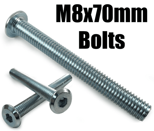M8X70mm Furniture Connector Bolts Allen Key Flat Head Joint Fixing Unit Bed