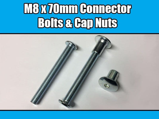 M8X70mm Furniture Connector Bolts & Cap Nuts Allen Key Domed Head Joint Fixing