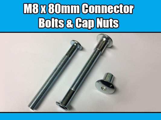 M8X80mm Furniture Connector Bolts & Cap Nuts Allen Key Domed Head Joint Fixing