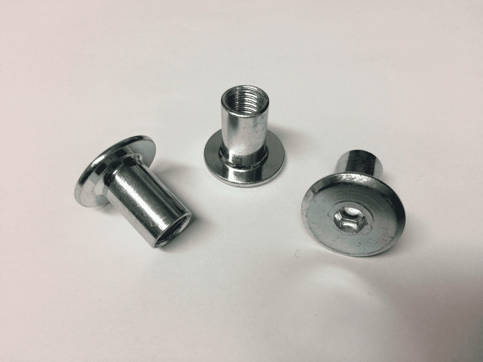 M8X80mm Furniture Connector Bolts & Cap Nuts Allen Key Flat Head Joint Fixing