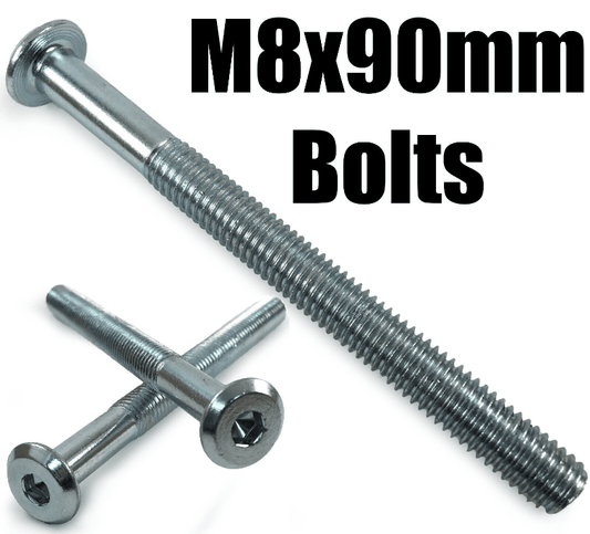 M8X90mm Furniture Connector Bolts Allen Key Flat Head Joint Fixing Unit Bed