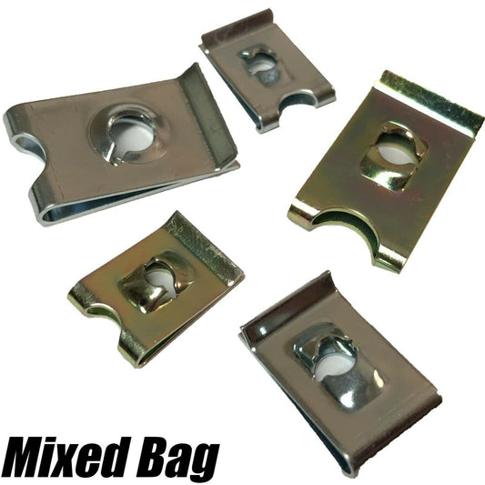 Mixed Bag of Speed Fasteners Panel U Clips Spire Clip - Zinc 200g - 1Kg Bulk