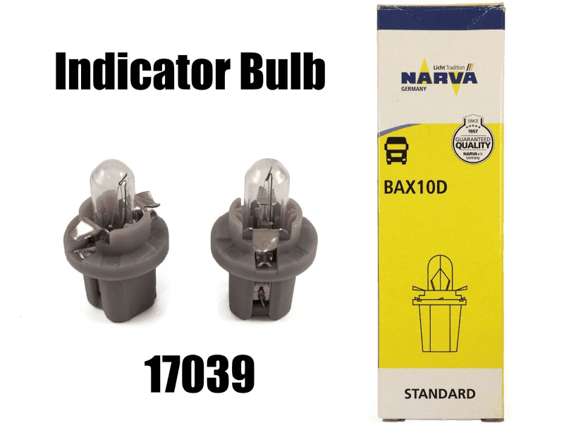 Narva Grey 24V 1.2W Indicator Bulb Single Socket 17039 Bax10D Bax8.5D ...