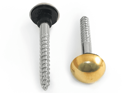 No8 Mirror Screws With Washer & Brass Caps 1 1/4" (4X32mm)