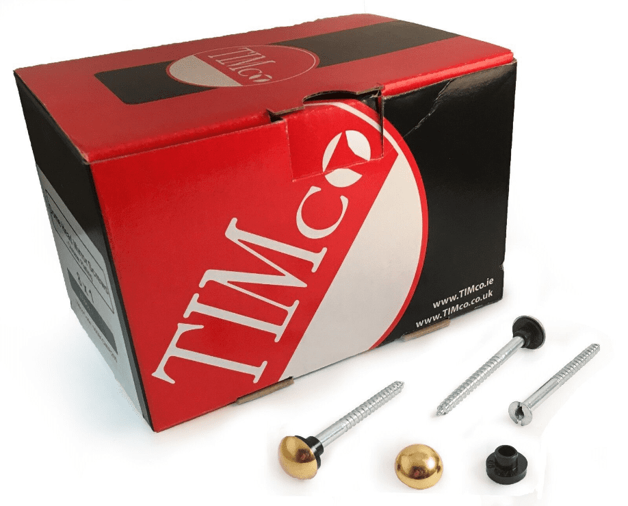 No8 Mirror Screws With Washer & Brass Caps 2" (4X50mm)