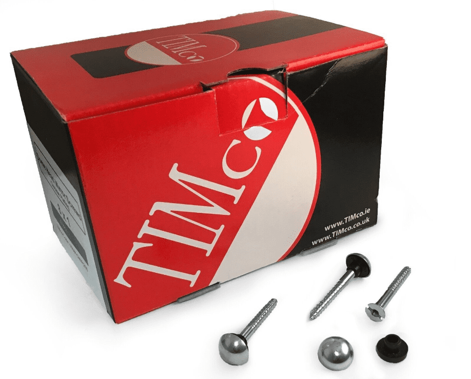 No8 Mirror Screws With Washer & Chrome Caps 1 1/2" (4X38mm)