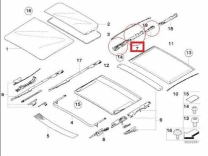 Panoramic Sunroof Repair Guide Rail for BMW X5 E53 X3 E83 Left Right 2000-2006