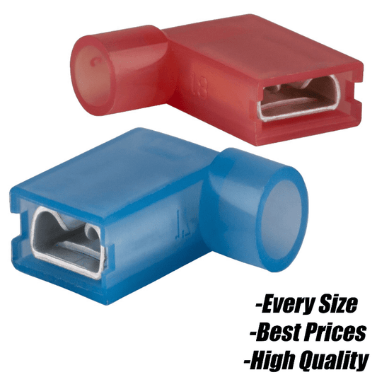 Red Blue Right Flag Connector Terminal Angle 90 Degree Insulated Crimp Wire