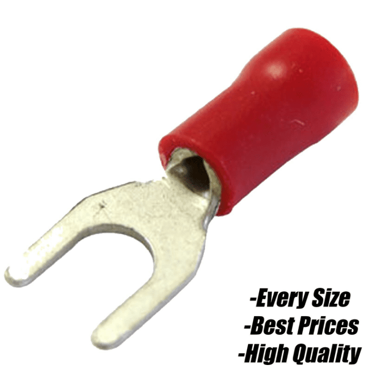 Red Blue Yellow 5.3mm fork Prong Terminals Wire Cable Connector Sleeve Crimp