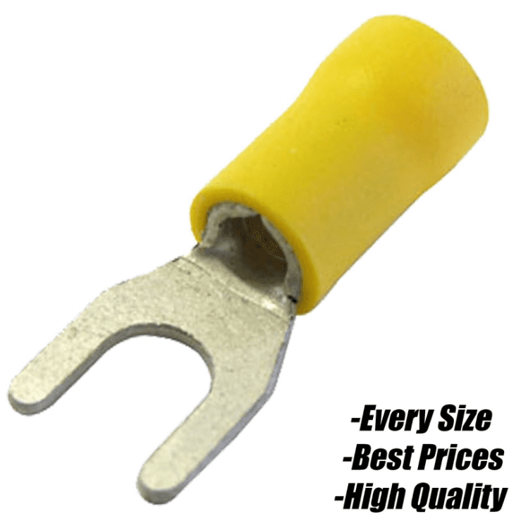 Red Blue Yellow 5.3mm fork Prong Terminals Wire Cable Connector Sleeve Crimp