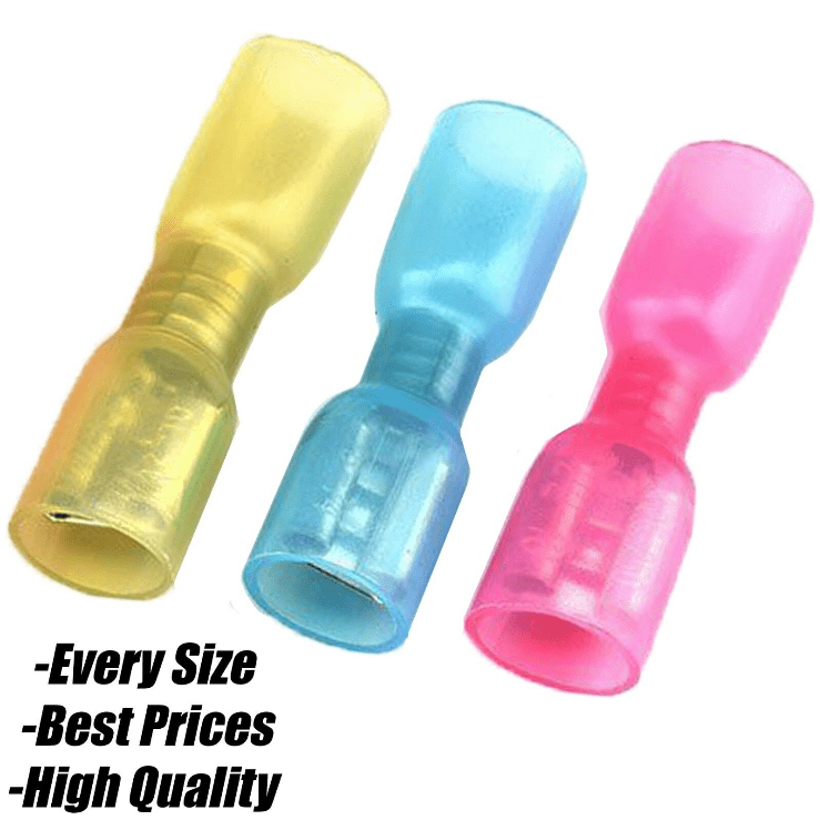 Red Blue Yellow 6.3mm Heat Shrink Female Spade Insulated Terminal Electrical