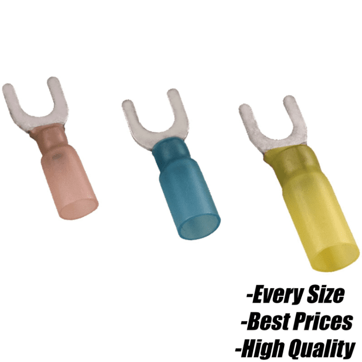 Red Blue Yellow Heat Shrink fork Connector Terminals Electrical Wire Cable Crimp