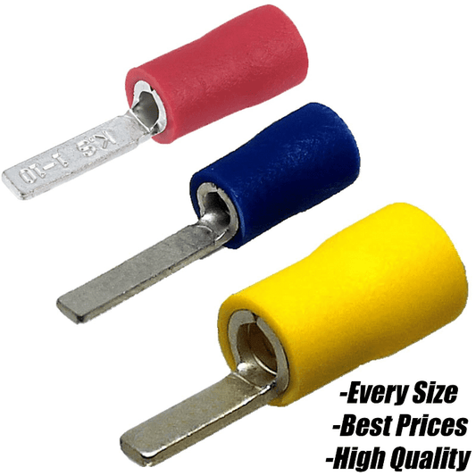 Red Blue Yellow Insulated Flat Blade Terminals Electrical Crimp Connectors Wire