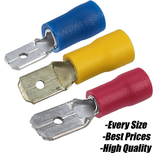Red Blue Yellow Male Tab Terminal Connector Wire Copper Electrical Splice Crimp
