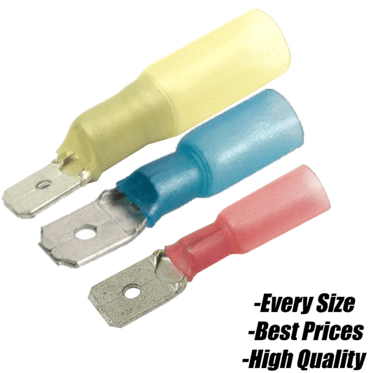Red Blue Yellow Tab Spade Terminal 6.3mm Splice Crimp Wire Electrical Terminal