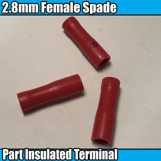 Red Female Spade Fully Insulated Electrical 2.8mm Crimp Terminals Cable Wire