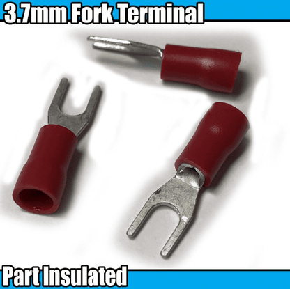 Red fork Insulated Electrical 3.2-6.4mm Crimp Terminals Cable Wire Audio