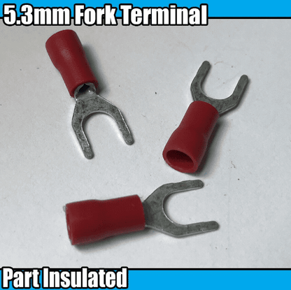 Red fork Insulated Electrical 3.2-6.4mm Crimp Terminals Cable Wire Audio
