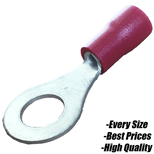 Red Heat Shrink 6.4mm Ring Hoop Terminal Connector Crimp Electrical Wire Pink