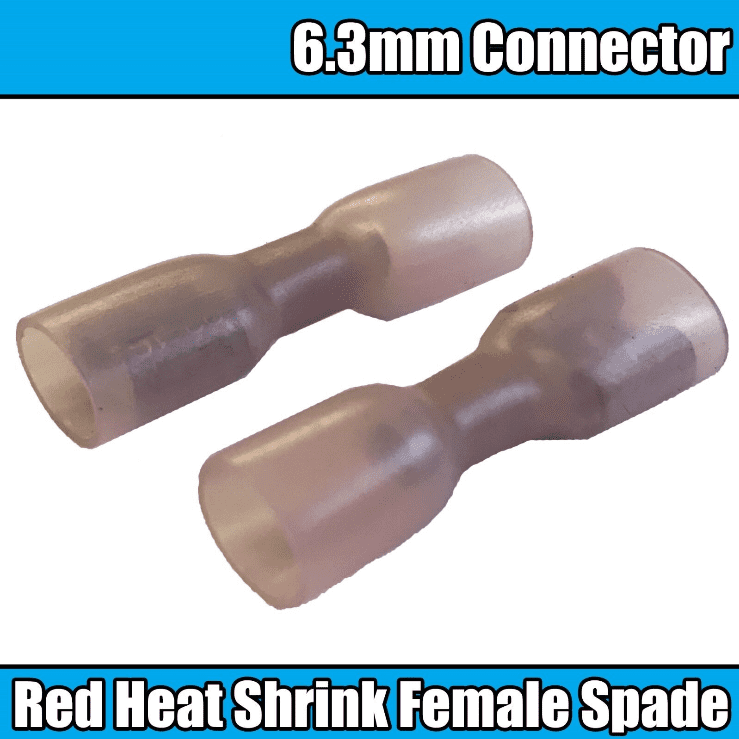 Red Heat Shrink Female Spade Fully Insulated Wire Electrical Terminals Connector