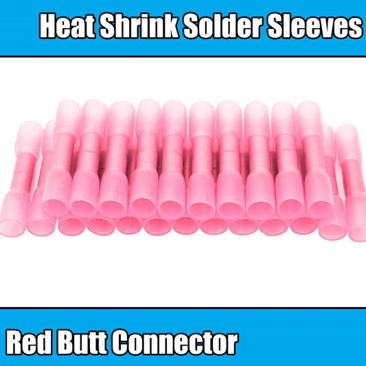 Red Heat Shrink Sleeves Electrical Wire Butt Terminals Crimp Connectors Pink