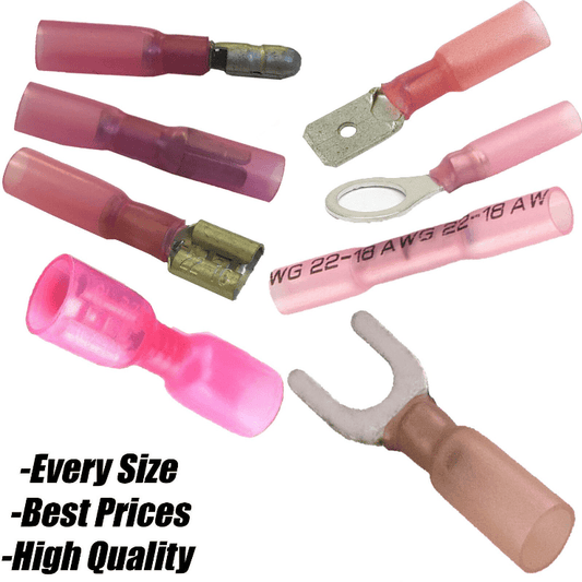 Red Heat Shrink Terminals Ring Female Spade Bullet fork Butt Connector Insulated