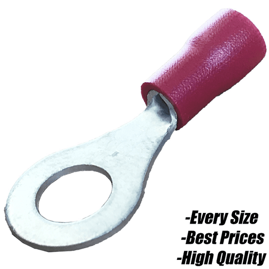 Red Insulated Circle Ring Hoop Electrical Crimp 8.4mm 5/16 Terminals Cable Wire