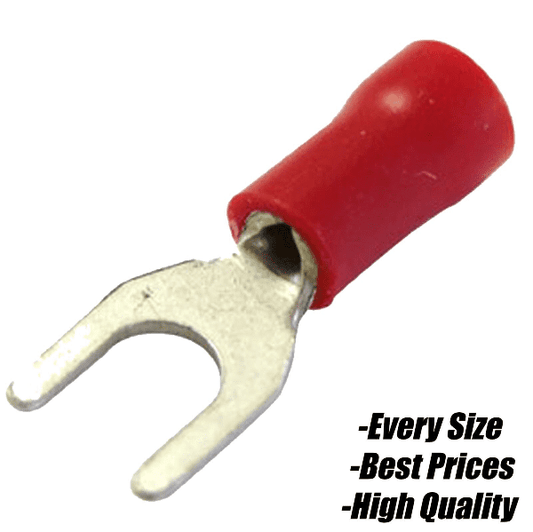 Red Insulated Copper Crimp fork Terminal Electrical Car Wire Connector Conductor