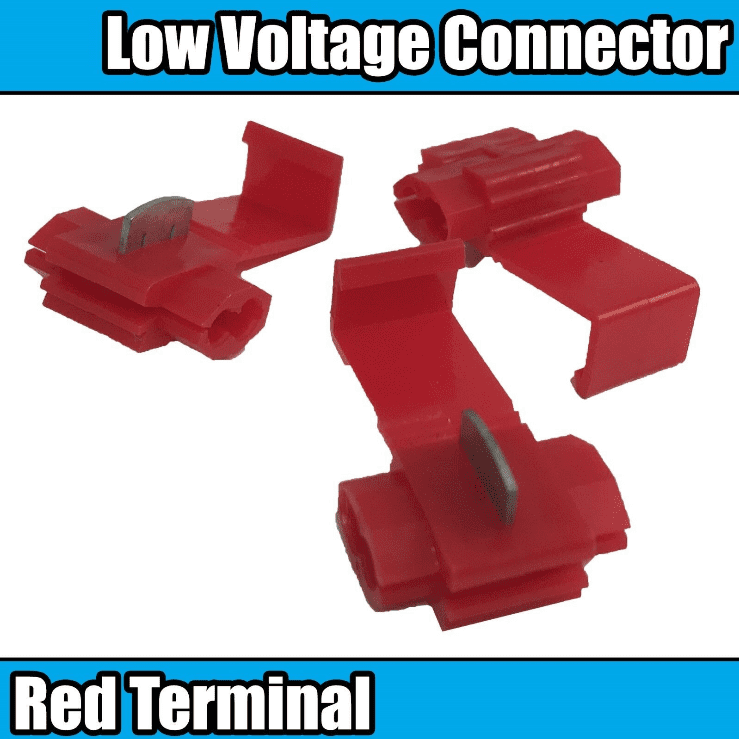 Red Low Voltage Connector Terminals Full Insulated Electrical Crimp Cable Wire