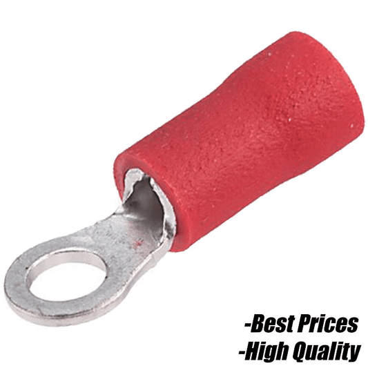 Red Ring Hoop Fully Insulated Electrical 5.3mm Crimp Terminals Cable Wire