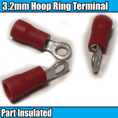 Red Ring Hoop Insulated Electrical 3.2-13mm Crimp Terminals Cable Wire Audio