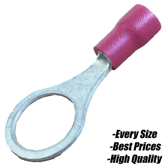 Red Terminals 10.5mm Insulated Wire Cable Copper Connector Crimp Eyelet Ring