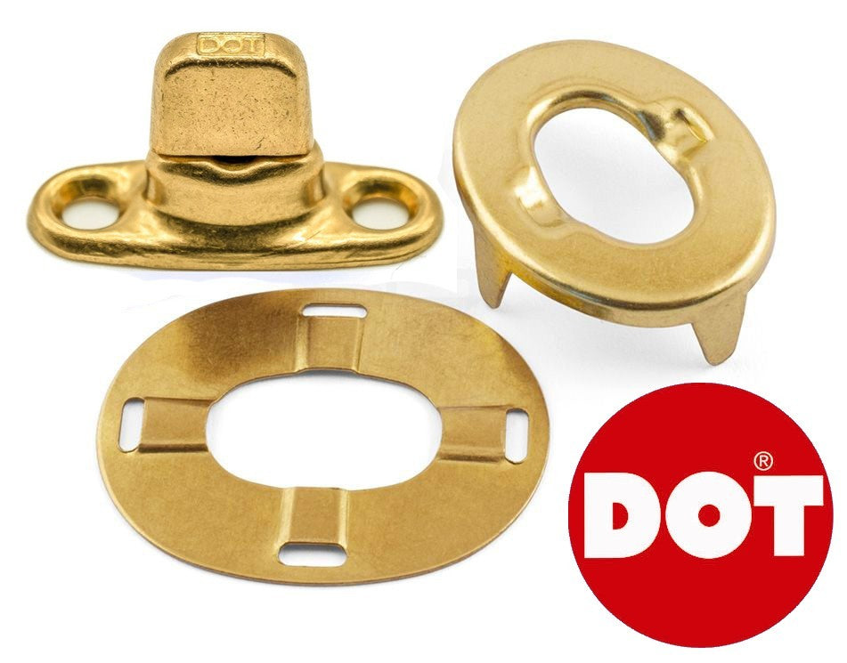 10x DOT Brass Turnbutton Kit Twist Lock Gold Carpet Fastener For Car Interior