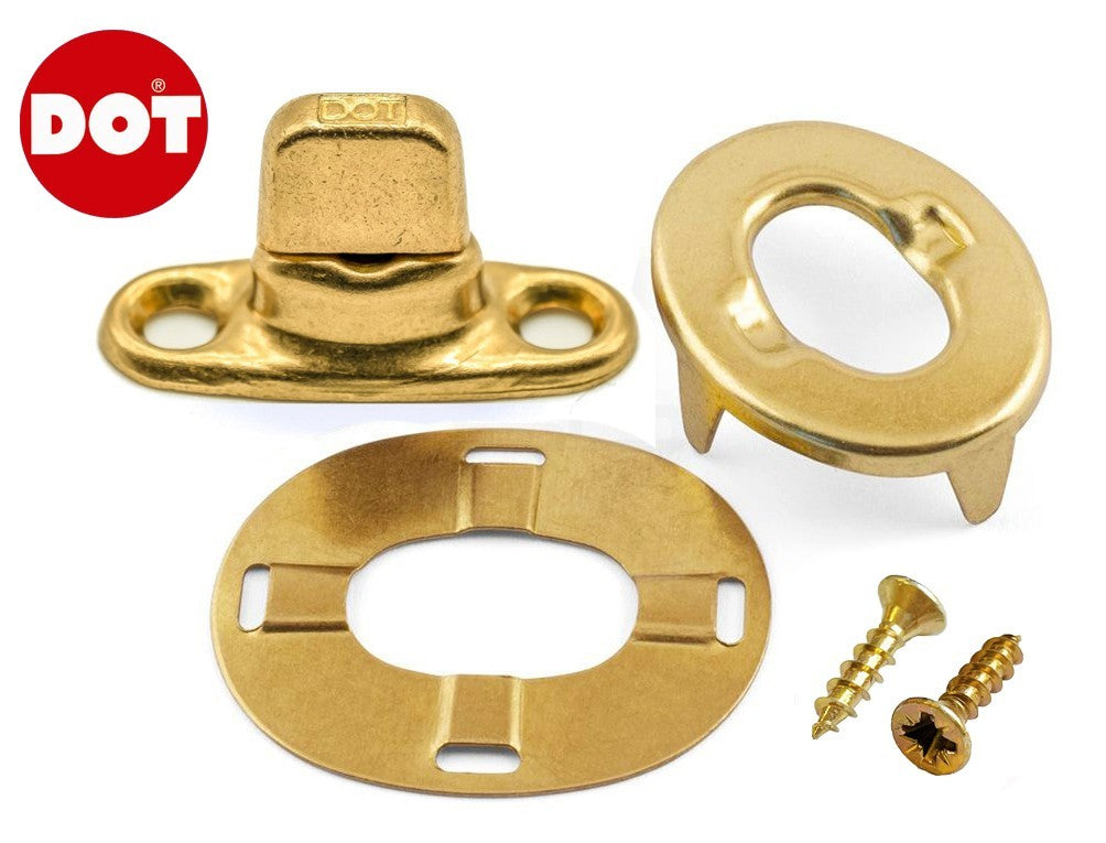 10x DOT Brass Turnbutton Kit Twist Lock Gold Carpet Fastener For Car Interior